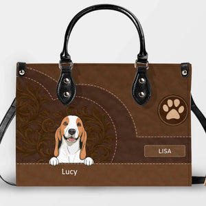 Dog Bag Personalized - Vintage Stitched Leather Dog Handbag Gifts For Her - 89Prints