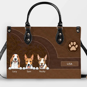 Dog Bag Personalized - Vintage Stitched Leather Dog Handbag Gifts For Her - 89Prints