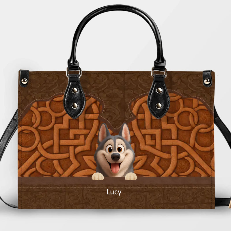 Dog Bag Personalised - Embossed Leather Dog Handbag - Dog Themed Gifts - 89Prints