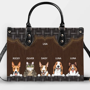 Personalized Dog Bag - Rustic Woven Leather Dog Handbag Gift Ideas For Dog Owners - 89Prints