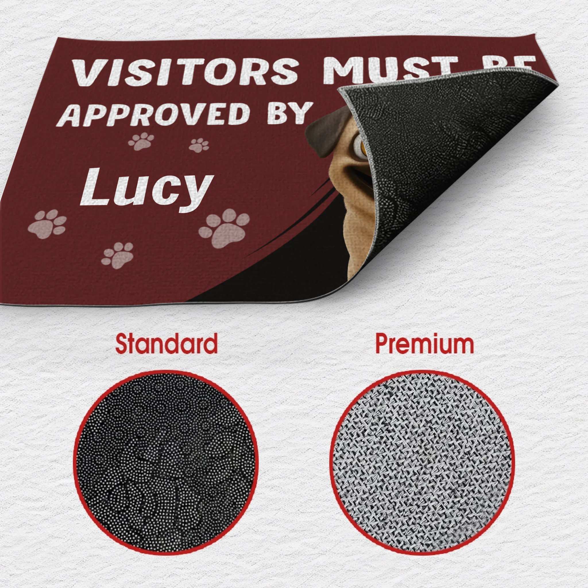 Unique Customized Pug Doormat Present - Visitors Must Be Approved By | 89Prints