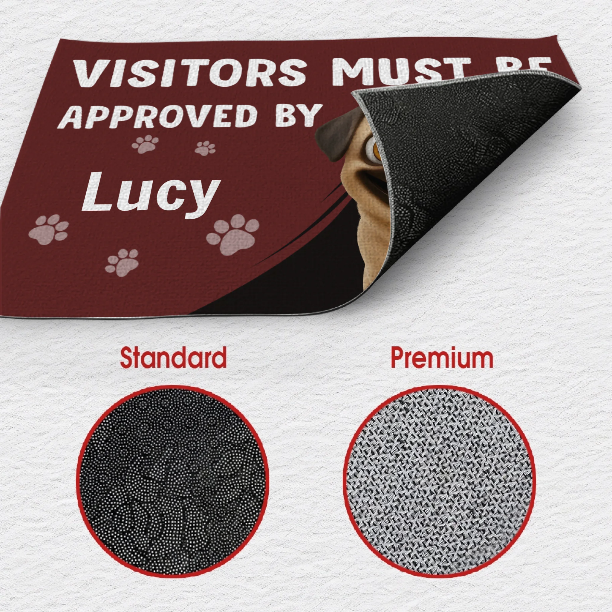 Unique Customized Pug Doormat Present - Visitors Must Be Approved By | 89Prints