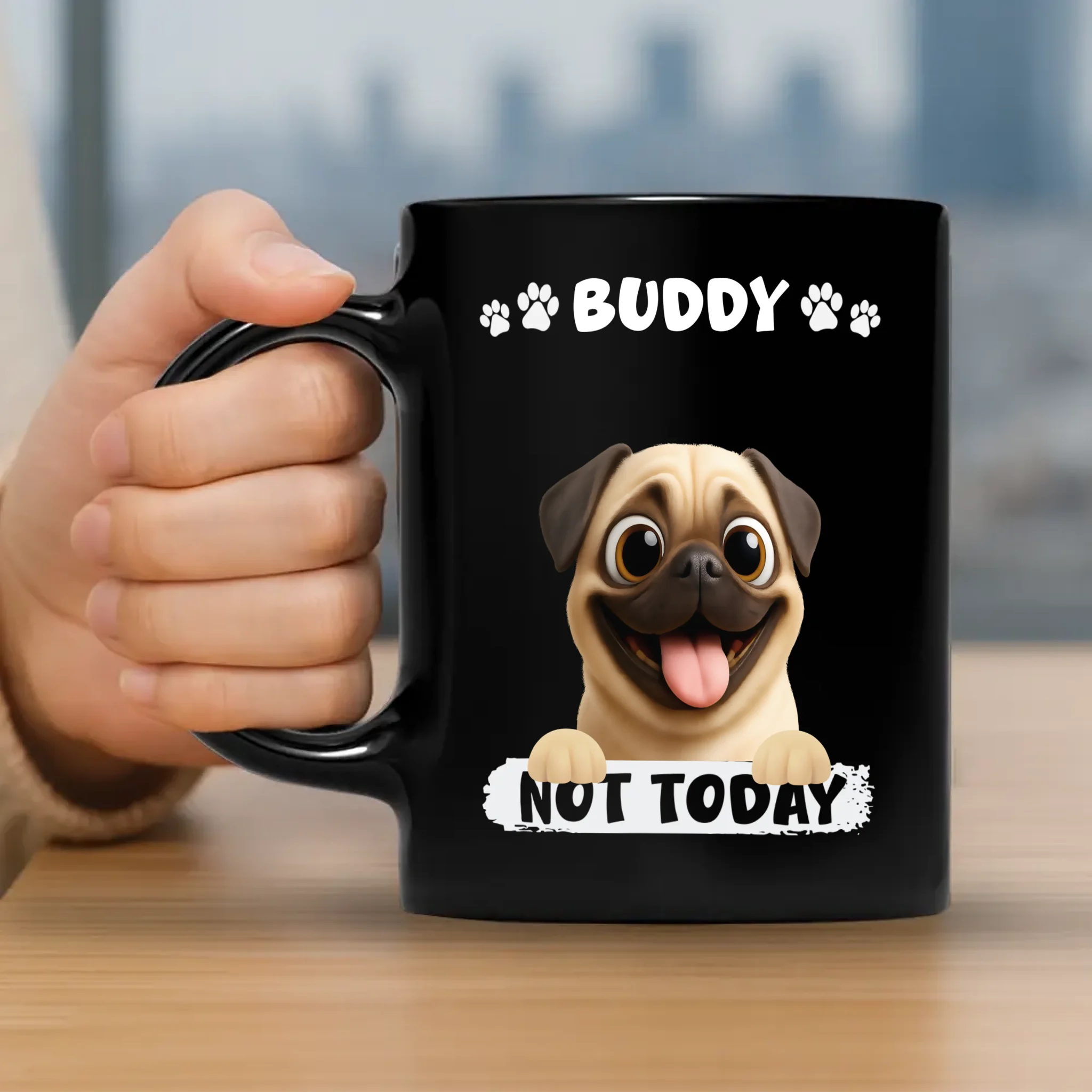 Funny Custom Pug Mug Gift For Dog Owners - Not Today | 89Prints