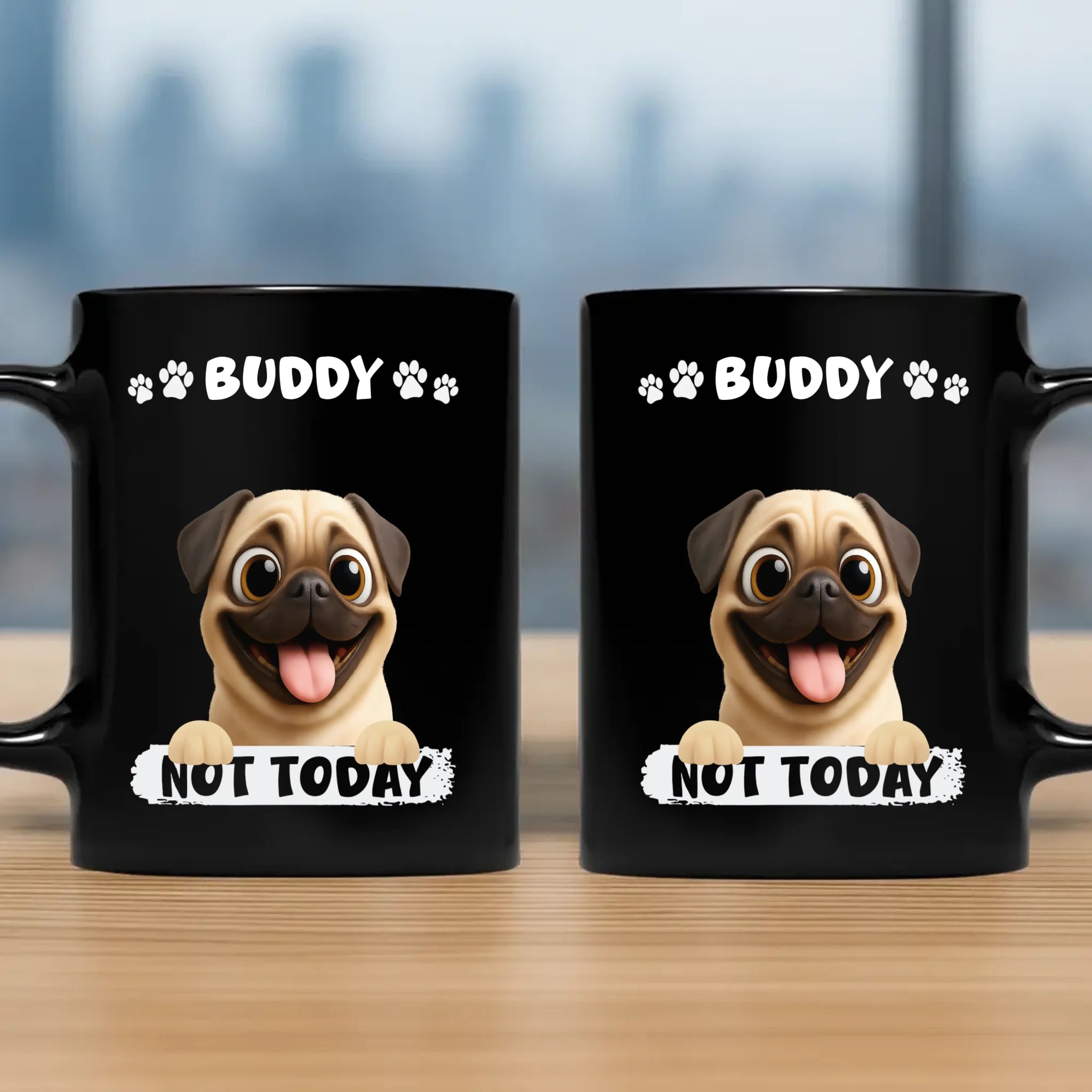 Funny Custom Pug Mug Gift For Dog Owners - Not Today | 89Prints