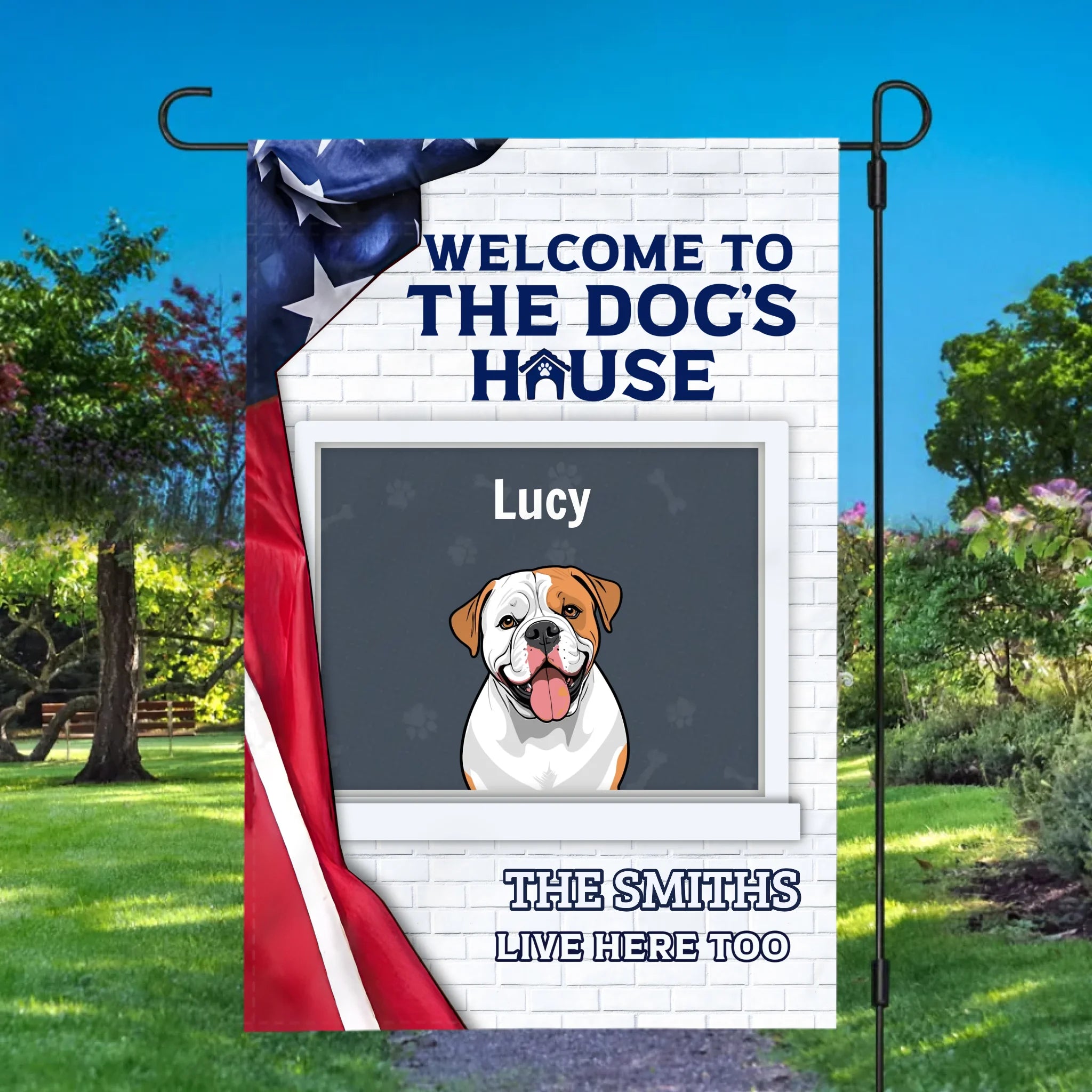 Welcome To The Dog's House Flag – Personalized Icons & Names By 89Prints