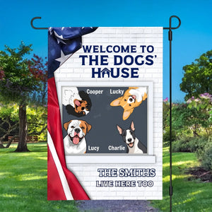 Welcome To The Dog's House Flag – Personalized Icons & Names By 89Prints