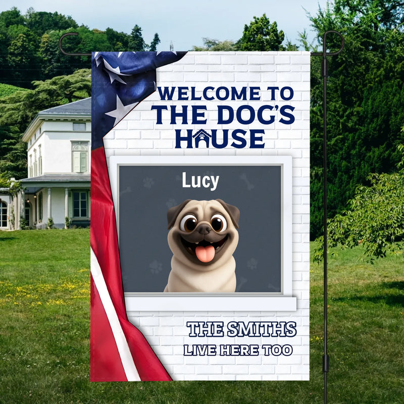 Meaningful Personalized Pug Garden Flag Gift - Welcome To The Dog's House | 89Prints