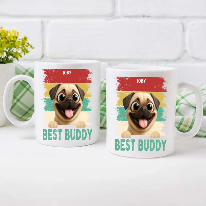 Heartfelt Custom Pug Mug Present For Dog Lovers - Best Buddy | 89Prints