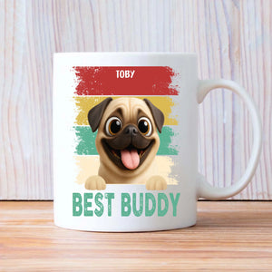 Heartfelt Custom Pug Mug Present For Dog Lovers - Best Buddy | 89Prints