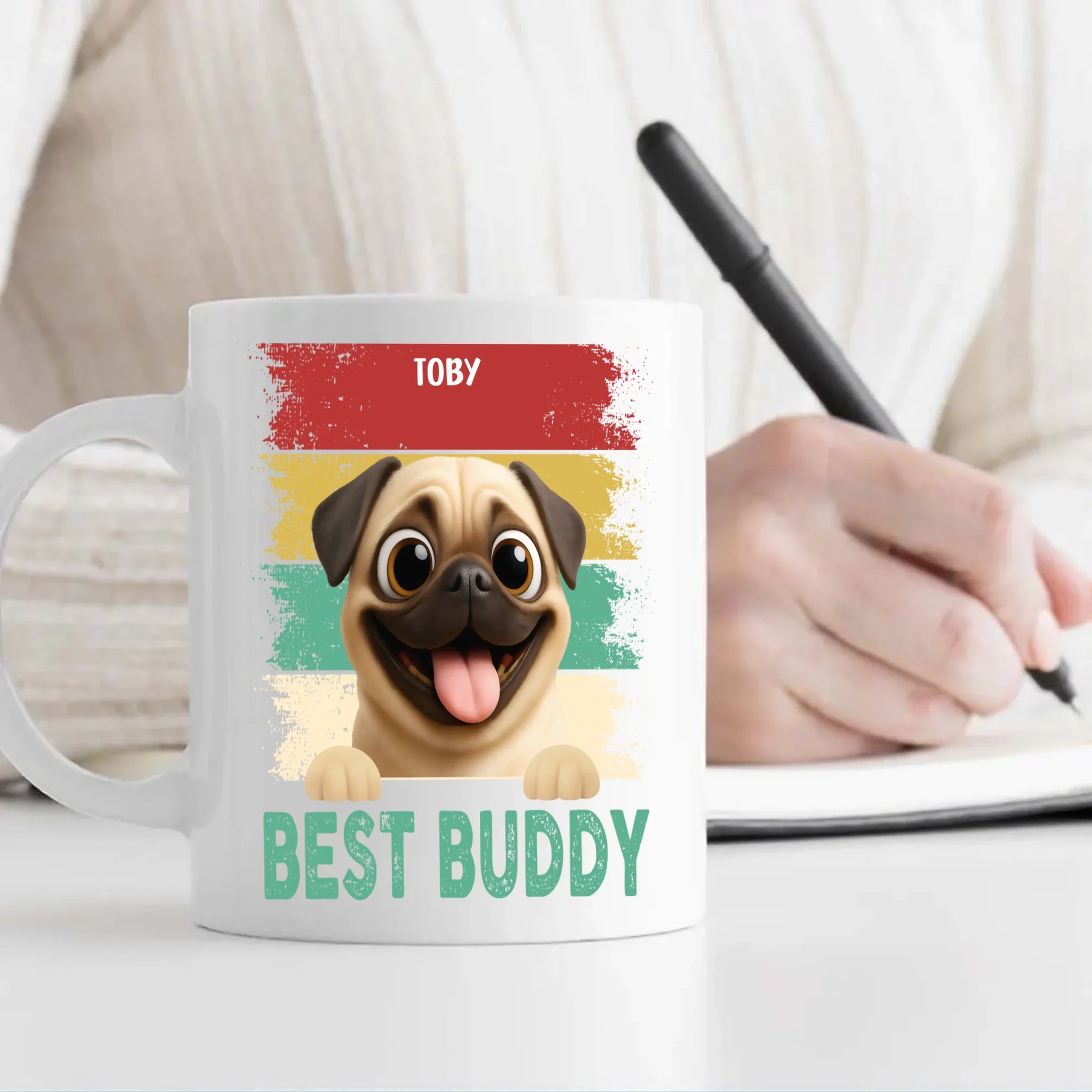 Heartfelt Custom Pug Mug Present For Dog Lovers - Best Buddy | 89Prints