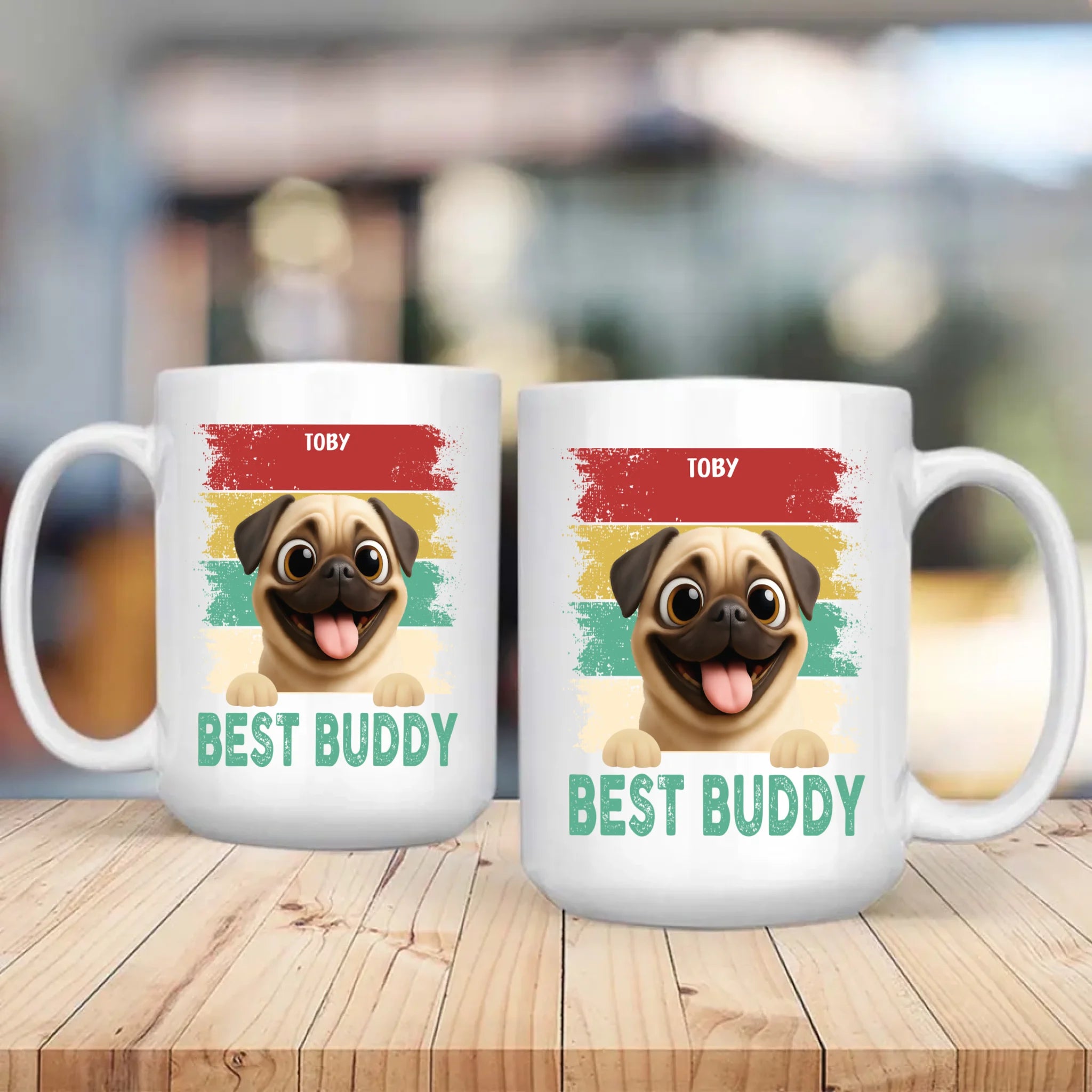Heartfelt Custom Pug Mug Present For Dog Lovers - Best Buddy | 89Prints