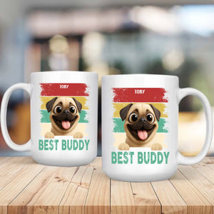 Heartfelt Custom Pug Mug Present For Dog Lovers - Best Buddy | 89Prints