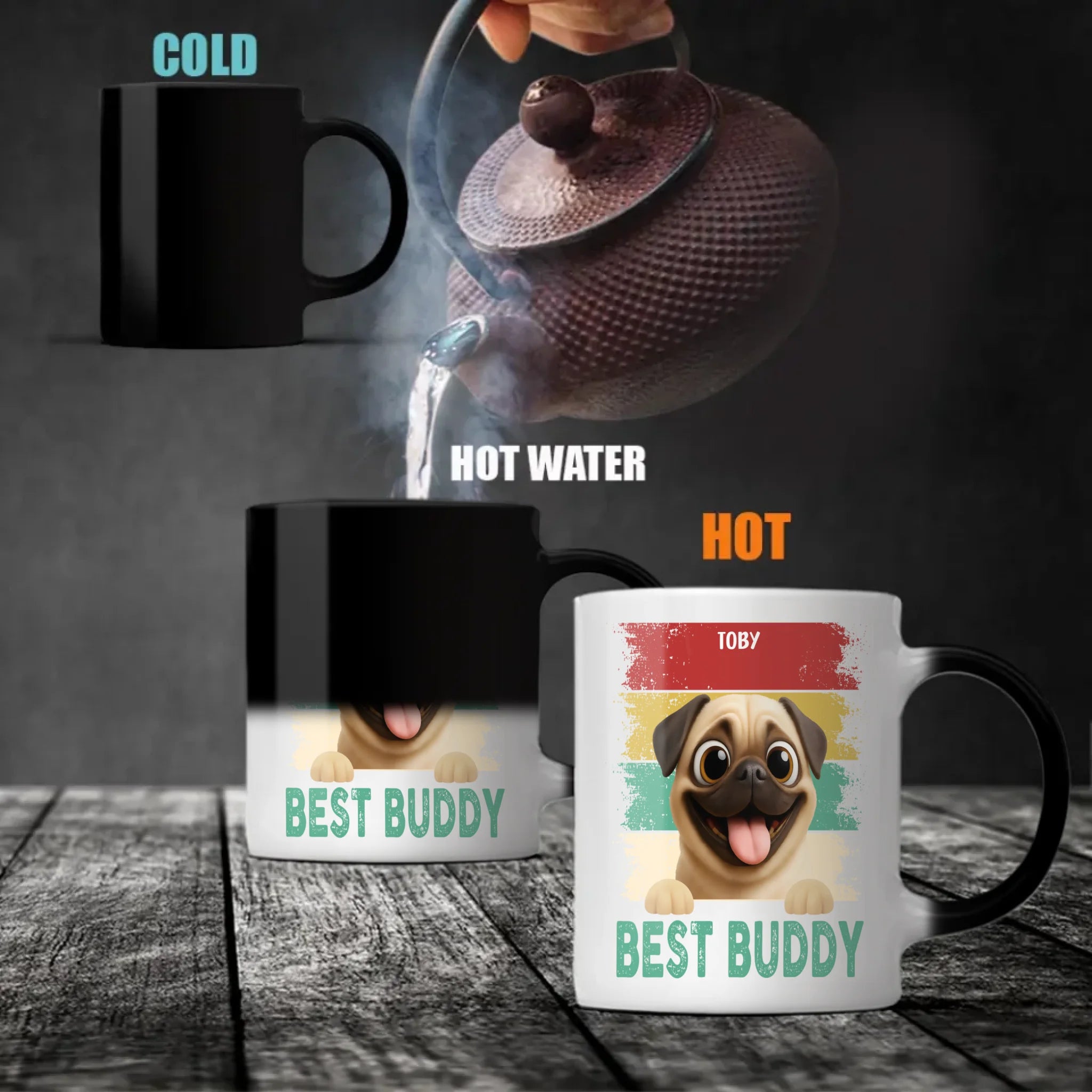Heartfelt Custom Pug Mug Present For Dog Lovers - Best Buddy | 89Prints