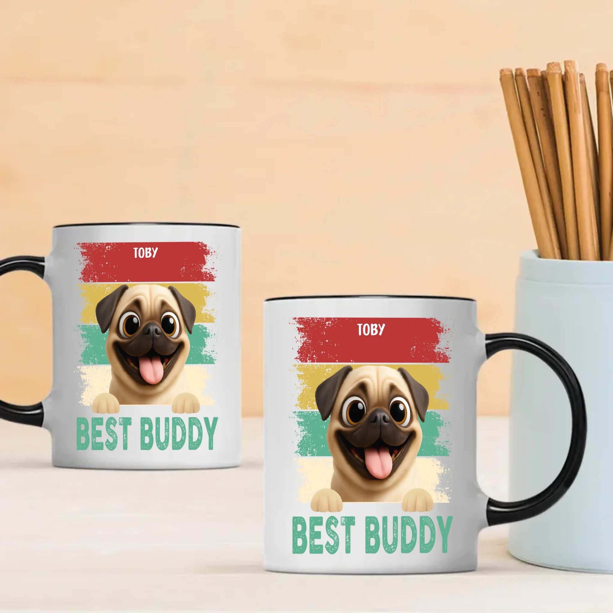 Heartfelt Custom Pug Mug Present For Dog Lovers - Best Buddy | 89Prints