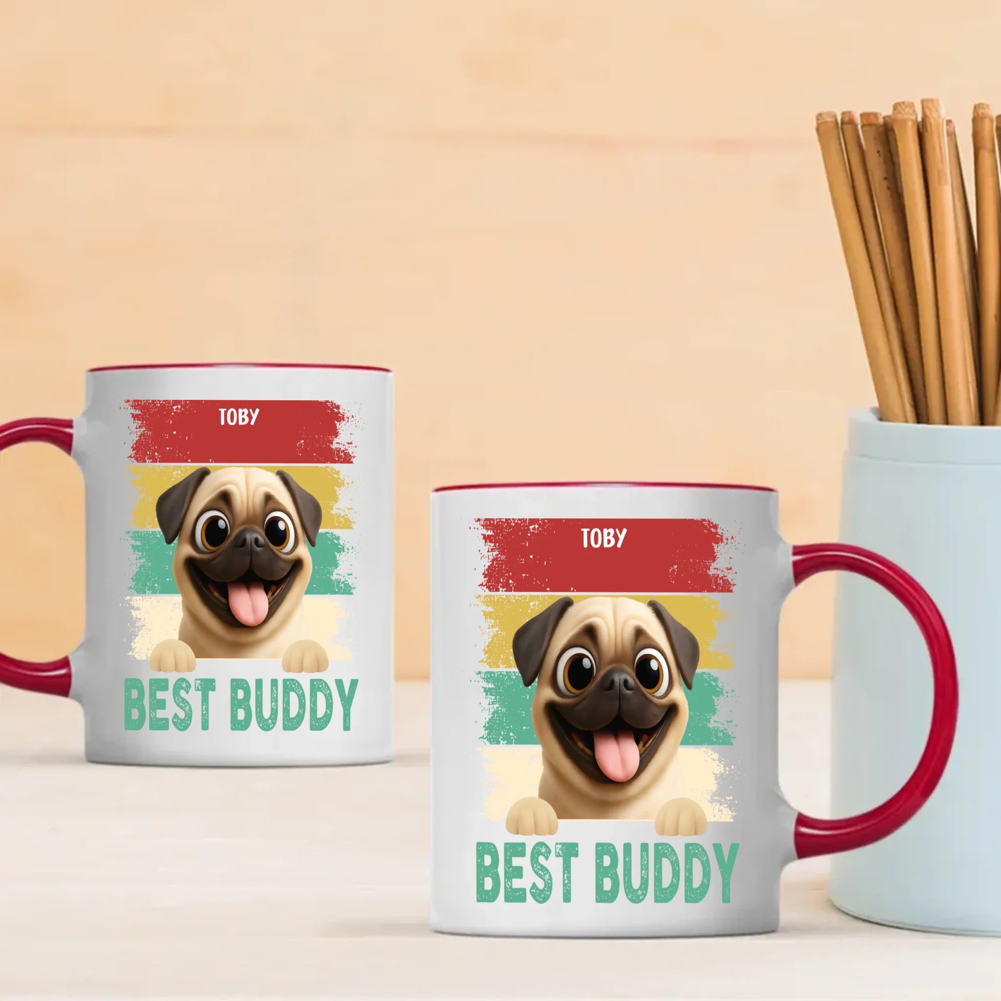 Heartfelt Custom Pug Mug Present For Dog Lovers - Best Buddy | 89Prints