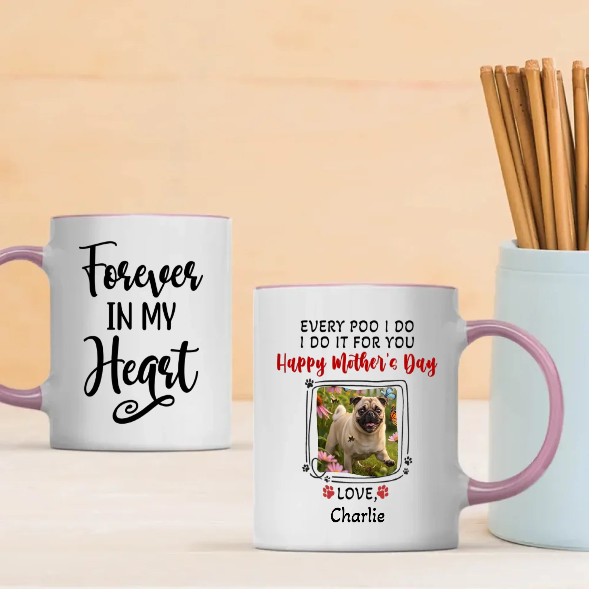 Personalized Pug Happy Mother's Day Mug Gift - Every Poo I Do, I Do It For You | 89Prints
