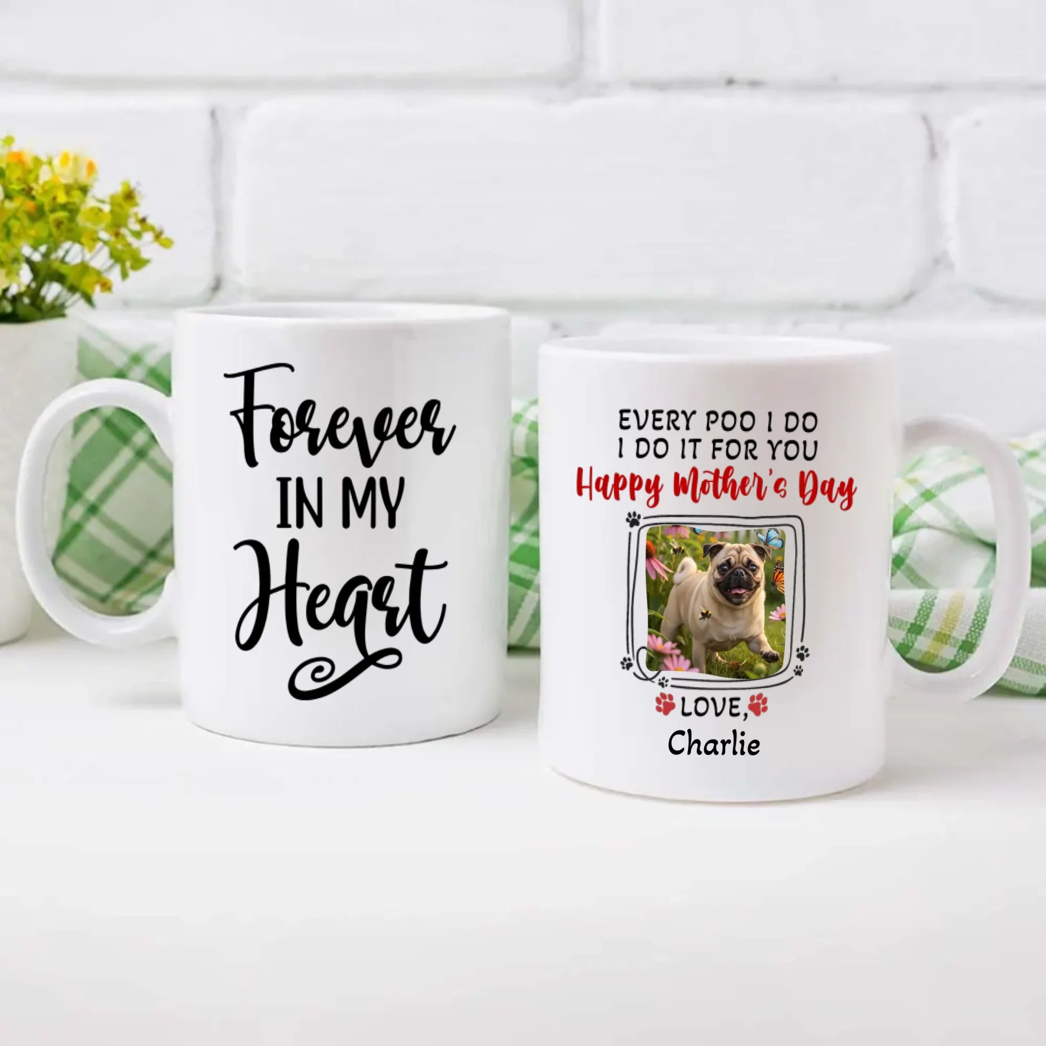 Personalized Pug Happy Mother's Day Mug Gift - Every Poo I Do, I Do It For You | 89Prints