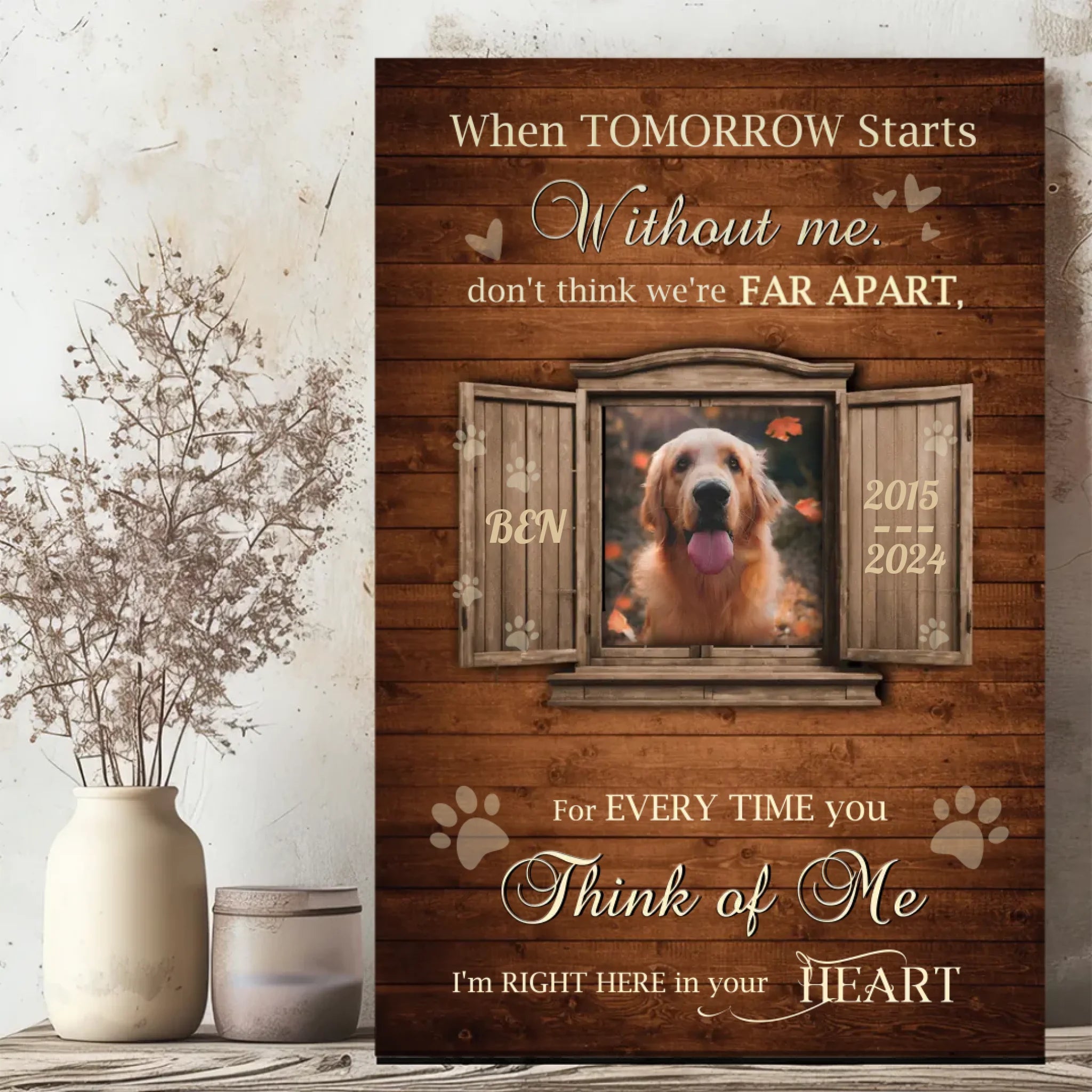 Personalized Pet Loss Canvas - Moments Forever In The Heart