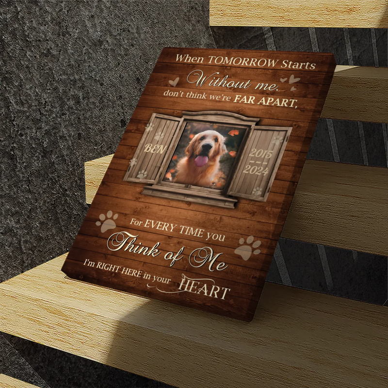 Personalized Pet Loss Canvas - Moments Forever In The Heart