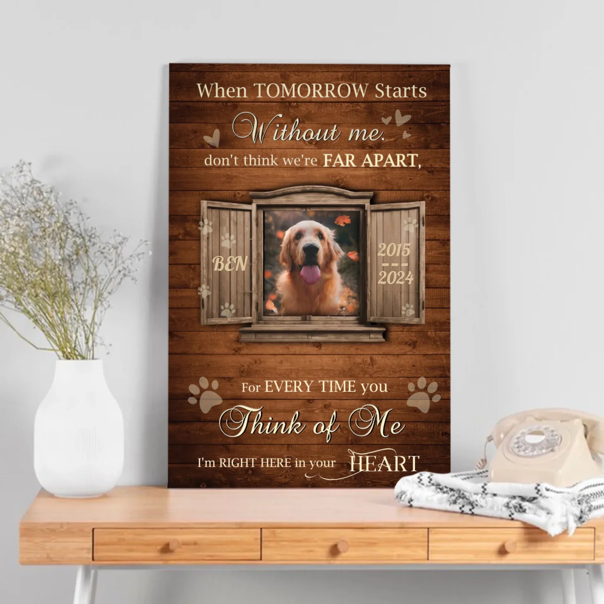 Personalized Pet Loss Canvas - Moments Forever In The Heart