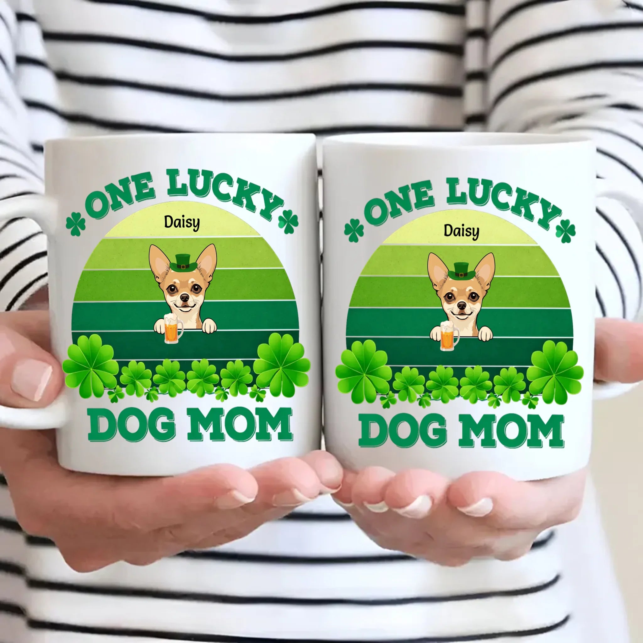 St. Patrick’s Day Custom Pet Mug For Dog Moms – Personalized Rainbow Gift - 89Prints