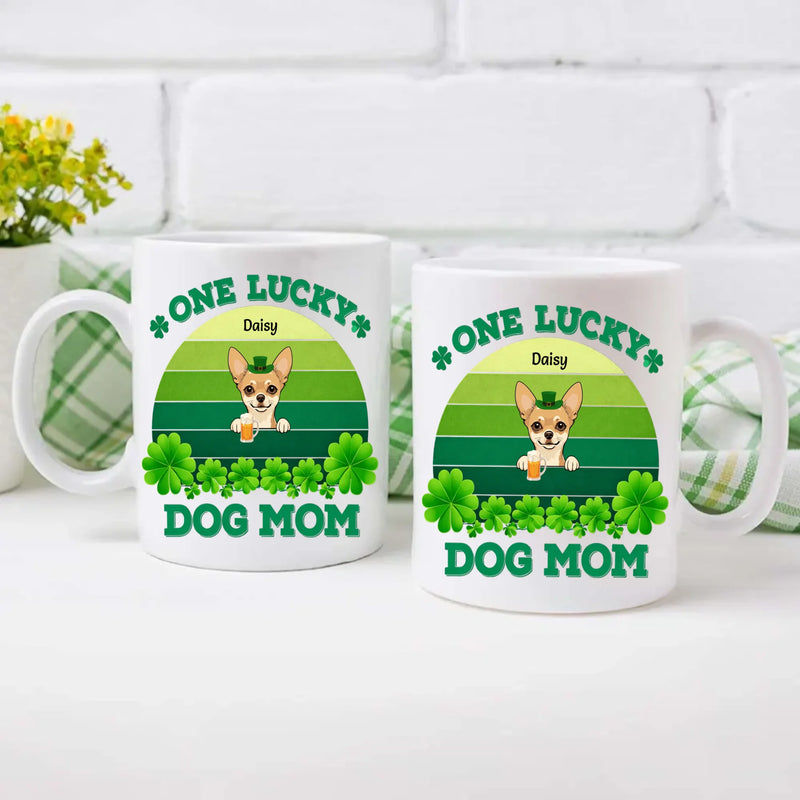 St. Patrick’s Day Custom Pet Mug For Dog Moms – Personalized Rainbow Gift - 89Prints
