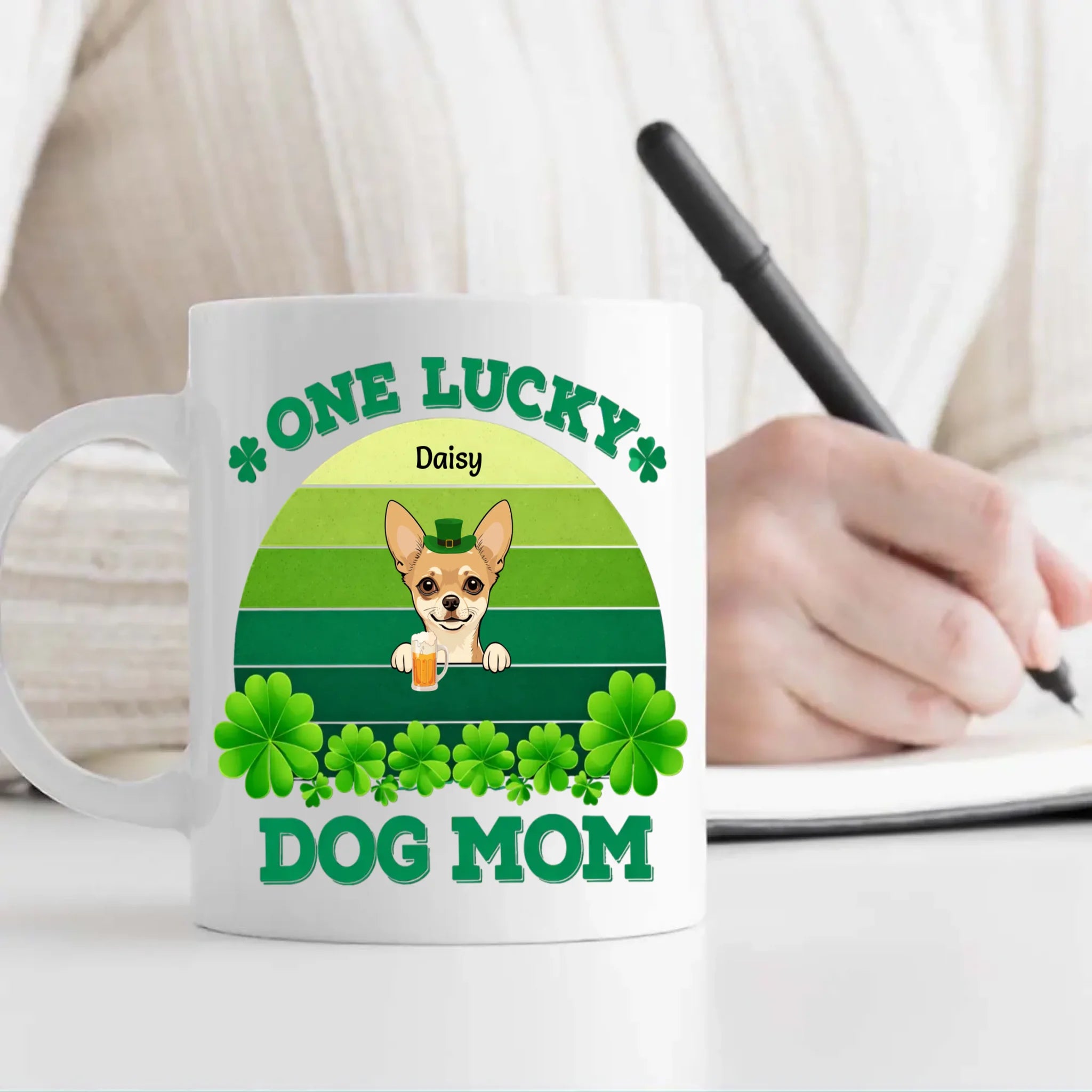St. Patrick’s Day Custom Pet Mug For Dog Moms – Personalized Rainbow Gift - 89Prints