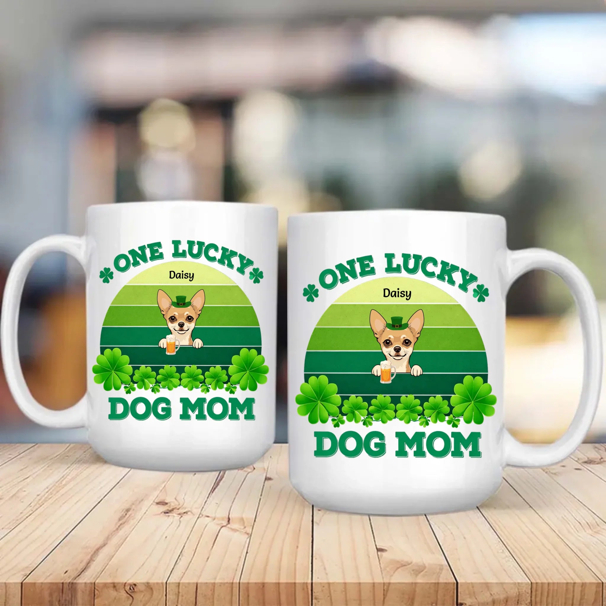 St. Patrick’s Day Custom Pet Mug For Dog Moms – Personalized Rainbow Gift - 89Prints