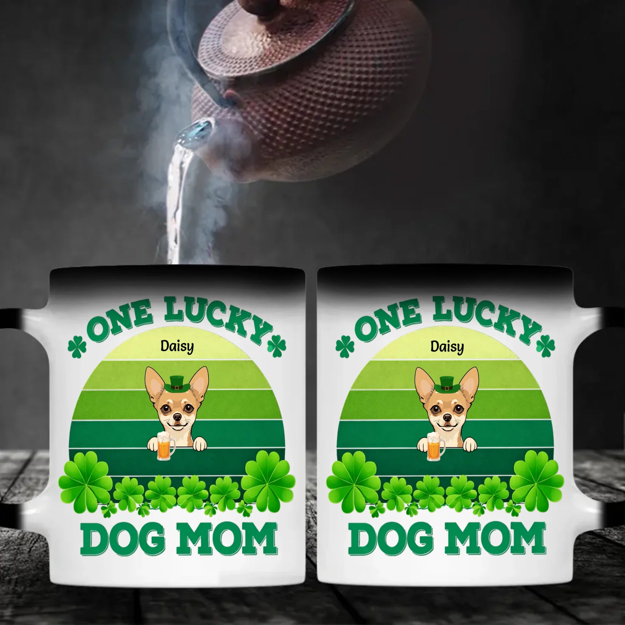 St. Patrick’s Day Custom Pet Mug For Dog Moms – Personalized Rainbow Gift - 89Prints