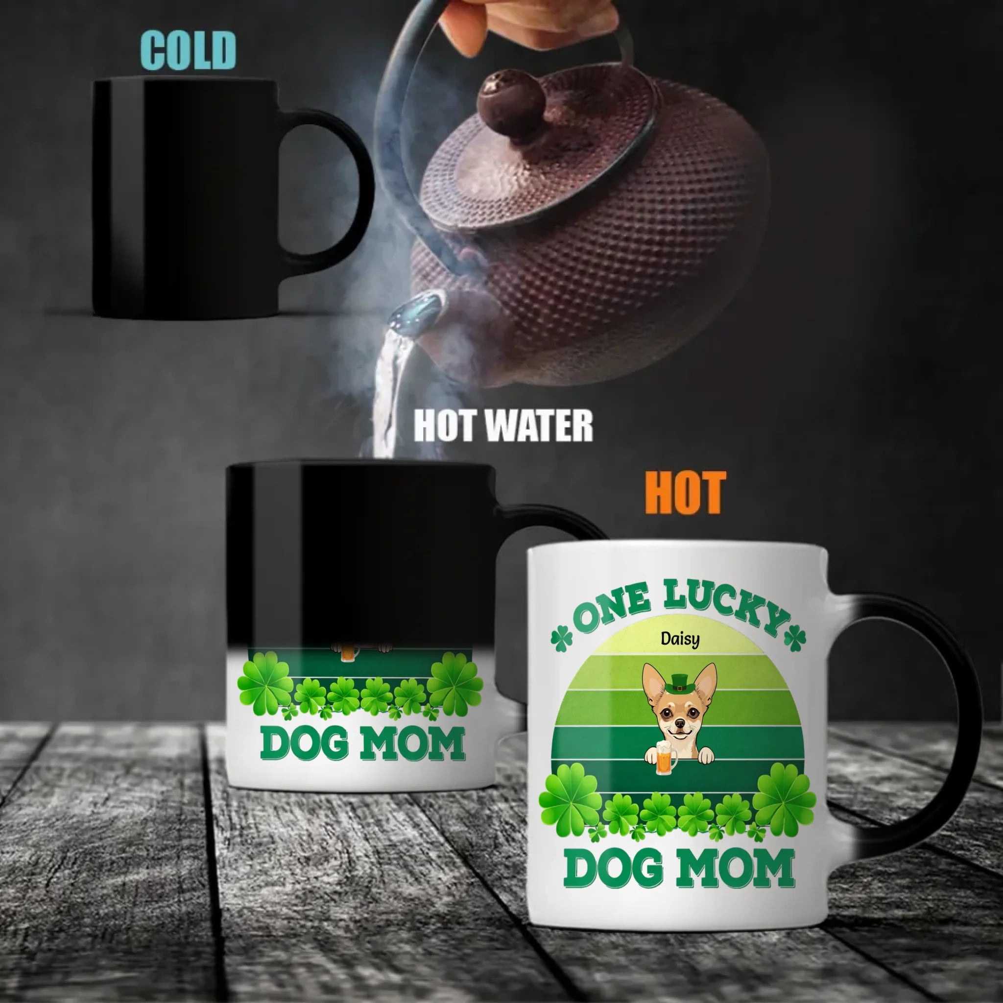 St. Patrick’s Day Custom Pet Mug For Dog Moms – Personalized Rainbow Gift - 89Prints
