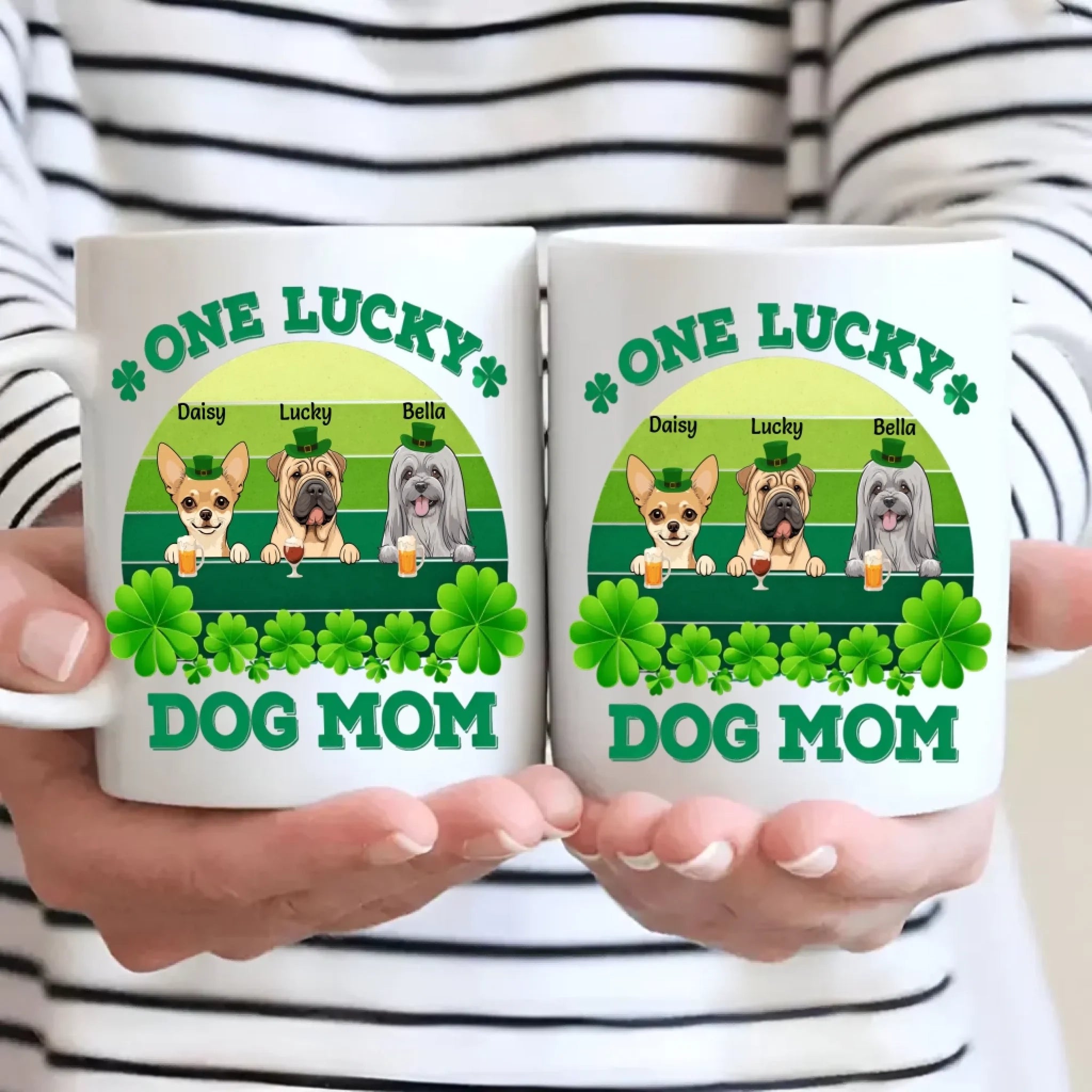 St. Patrick’s Day Custom Pet Mug For Dog Moms – Personalized Rainbow Gift - 89Prints