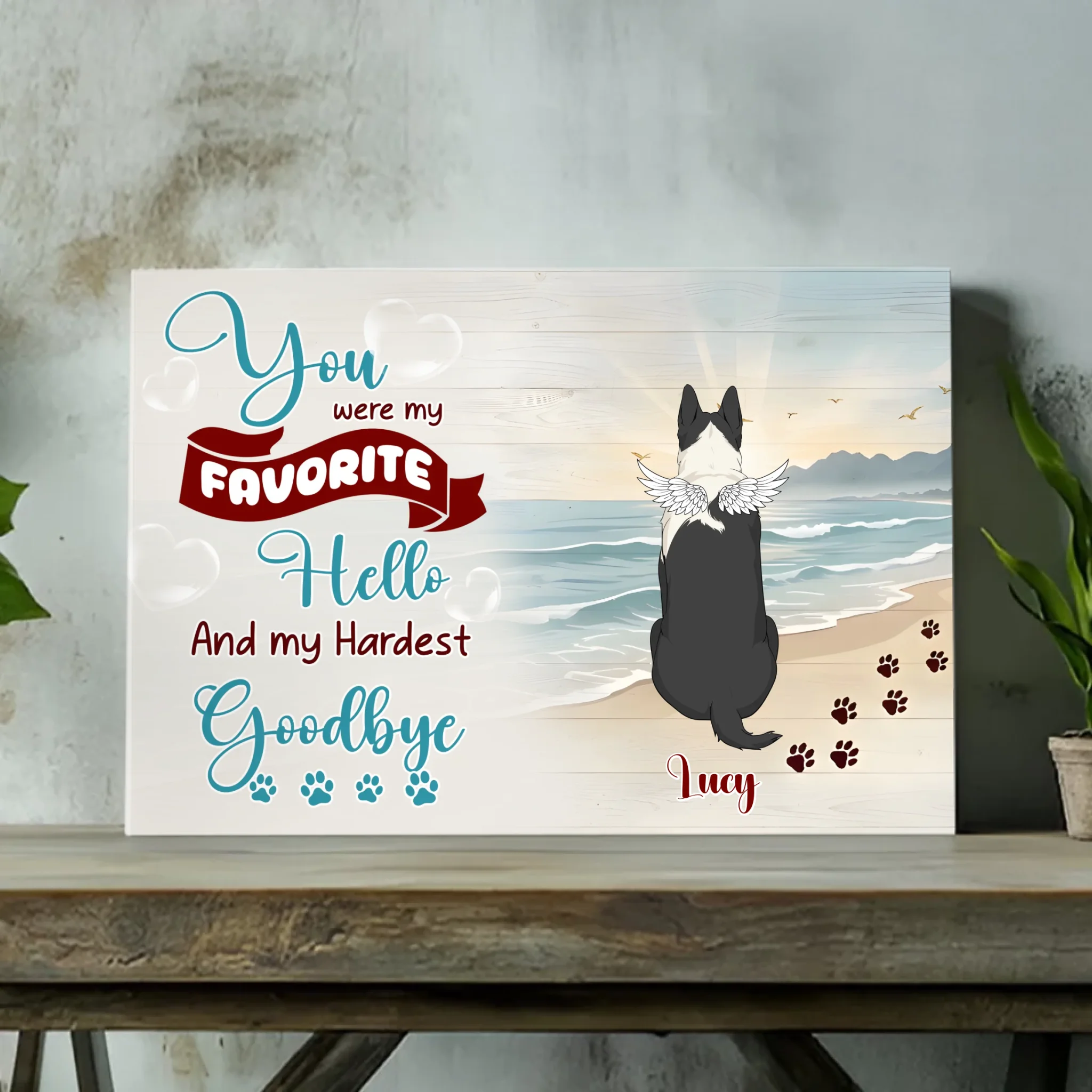 Heartfelt Personalized Dog Lover Canvas Gift - You Were My Favorite Hello And My Hardest Goodbye | 89Prints