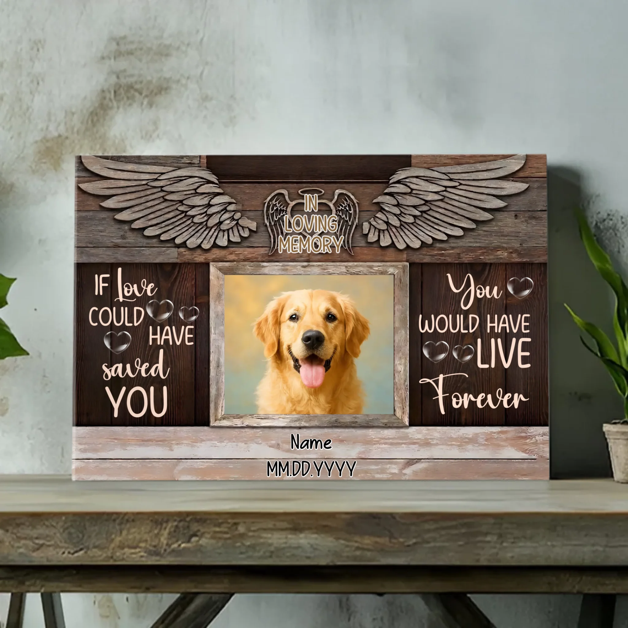 Personalized Pet Memorial Canvas Gift – If Love Could Have Saved You | 89Prints