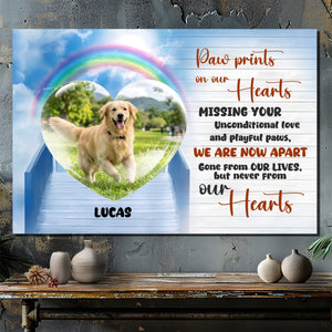 Special Customized Dog Canvas Wall Art Gift - Paw Prints On Our Hearts | 89Prints