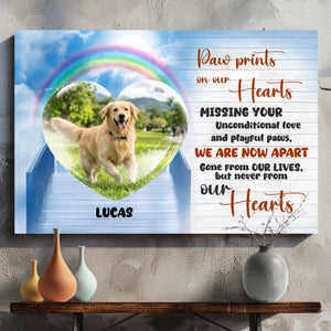 Special Customized Dog Canvas Wall Art Gift - Paw Prints On Our Hearts | 89Prints