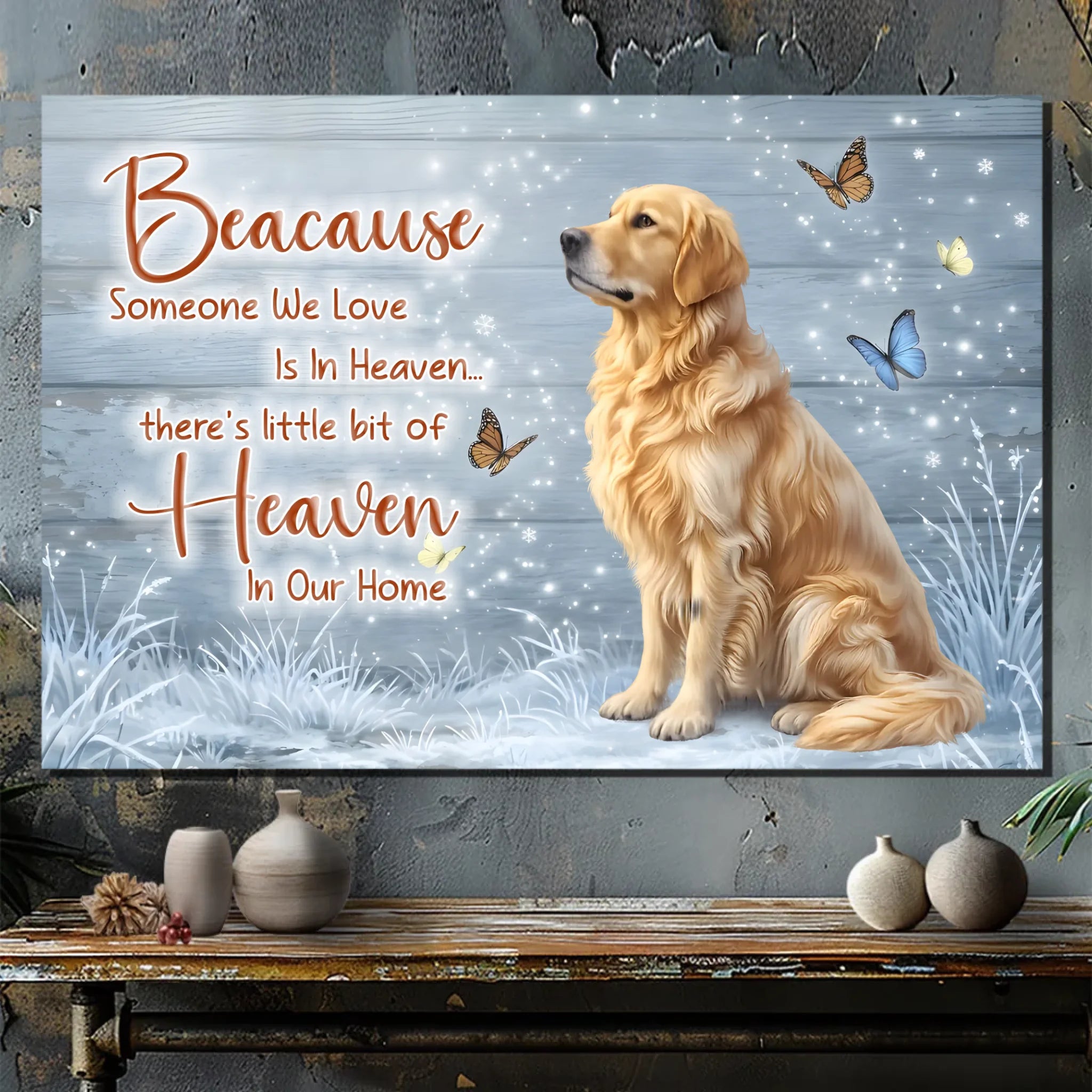Custom Dog Memorial Canvas – Someone We Love Is In Heaven by 89Prints