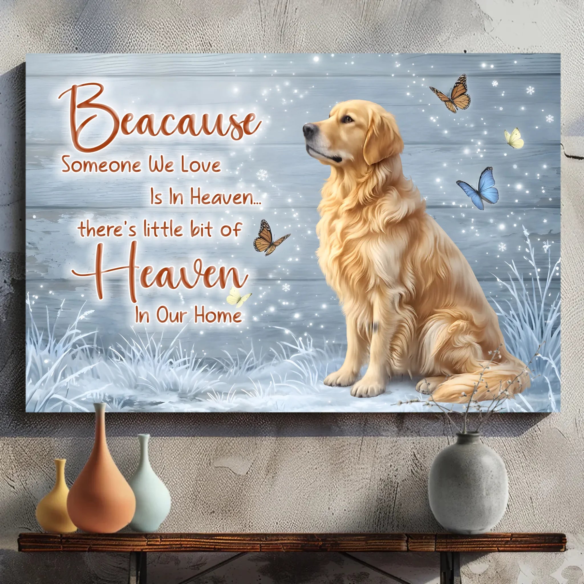 Custom Dog Memorial Canvas – Someone We Love Is In Heaven by 89Prints
