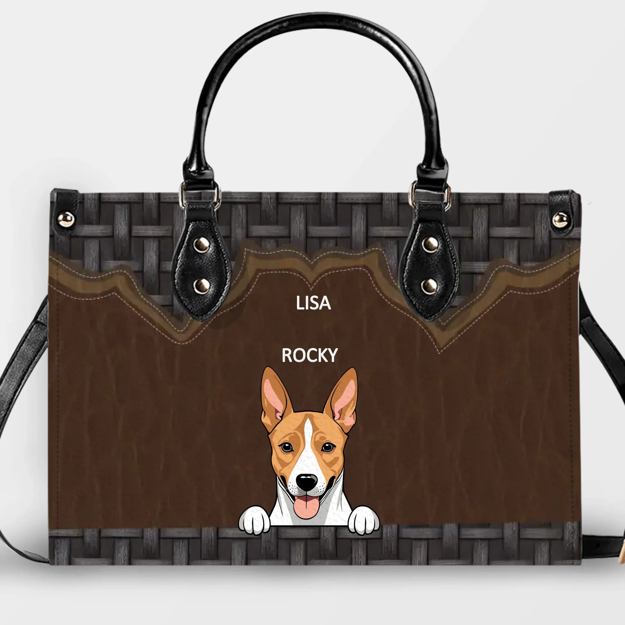 Personalized Dog Bag - Rustic Woven Leather Dog Handbag Gift Ideas For Dog Owners - 89Prints