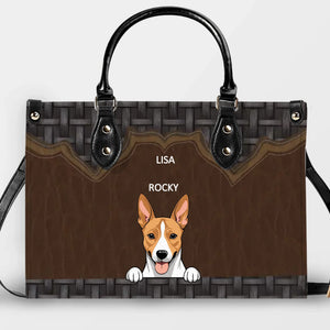 Personalized Dog Bag - Rustic Woven Leather Dog Handbag Gift Ideas For Dog Owners - 89Prints
