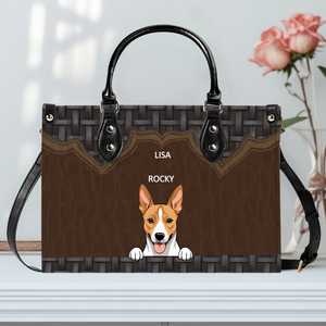 Personalized Dog Bag - Rustic Woven Leather Dog Handbag Gift Ideas For Dog Owners - 89Prints