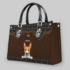 Personalized Dog Bag - Rustic Woven Leather Dog Handbag Gift Ideas For Dog Owners - 89Prints