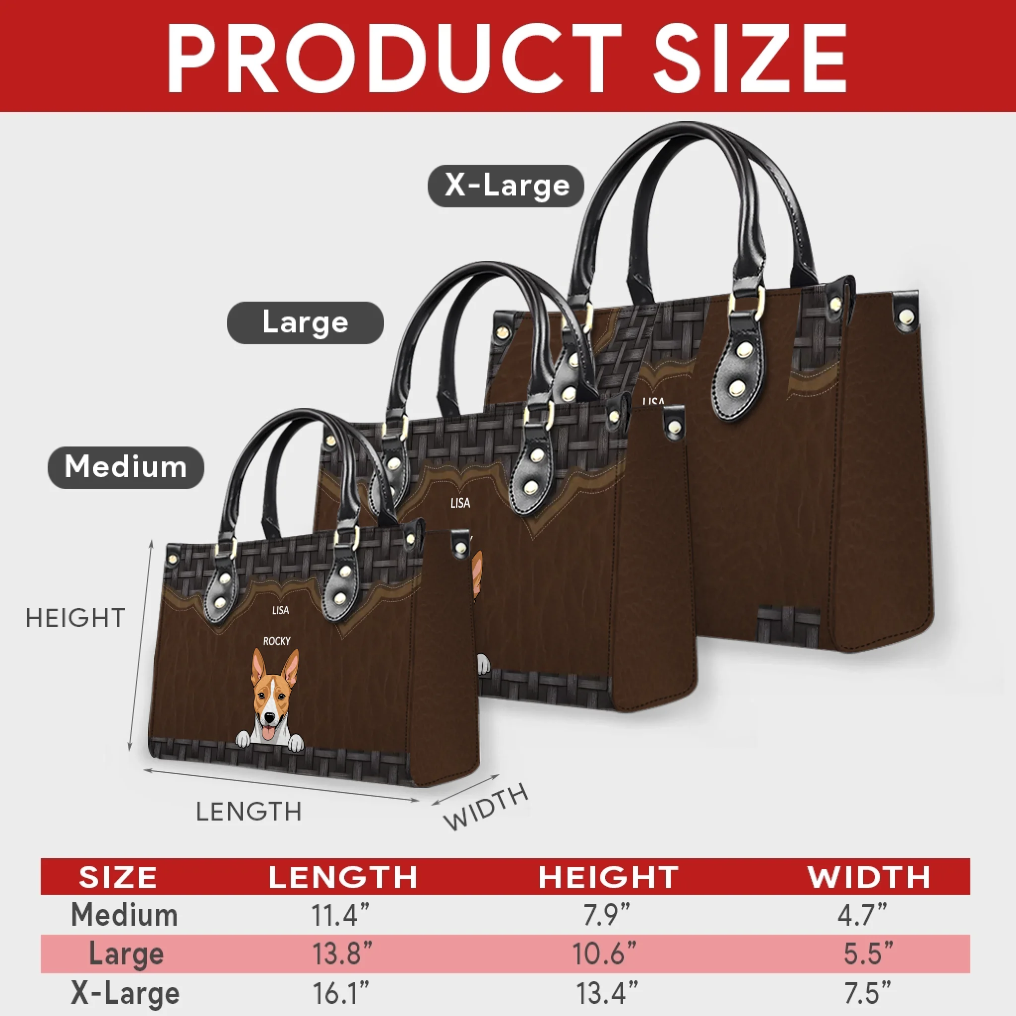 Personalized Dog Bag - Rustic Woven Leather Dog Handbag Gift Ideas For Dog Owners - 89Prints