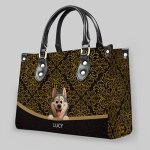 Personalized Pet Art & Names for Dog/Cat Lovers - Luxury Baroque Pattern Handbag – 89Prints