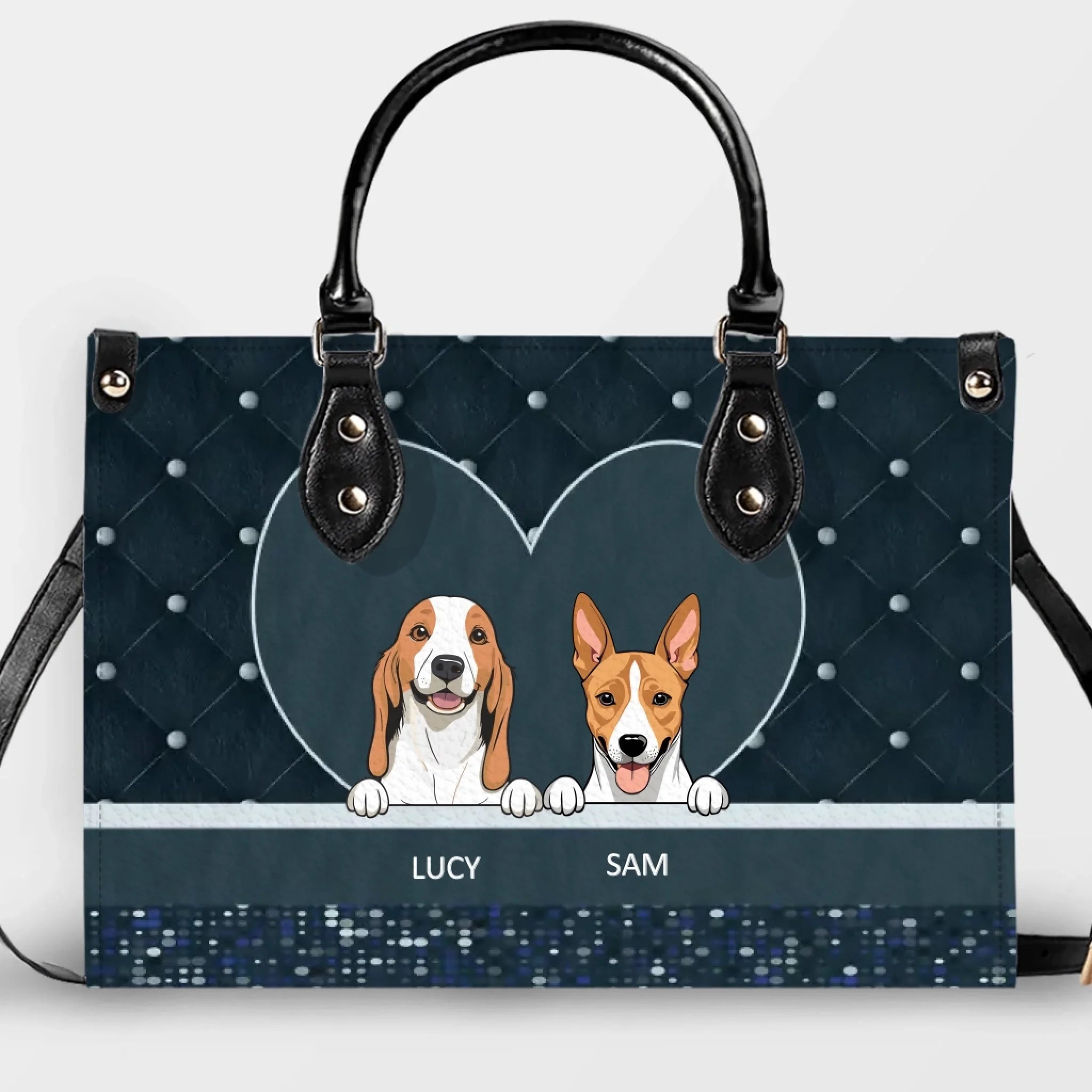 Customized Dog Bag for Dog Owners - Elegant Quilted Heart Dog Handbag – 89Prints