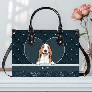 Customized Dog Bag for Dog Owners - Elegant Quilted Heart Dog Handbag – 89Prints