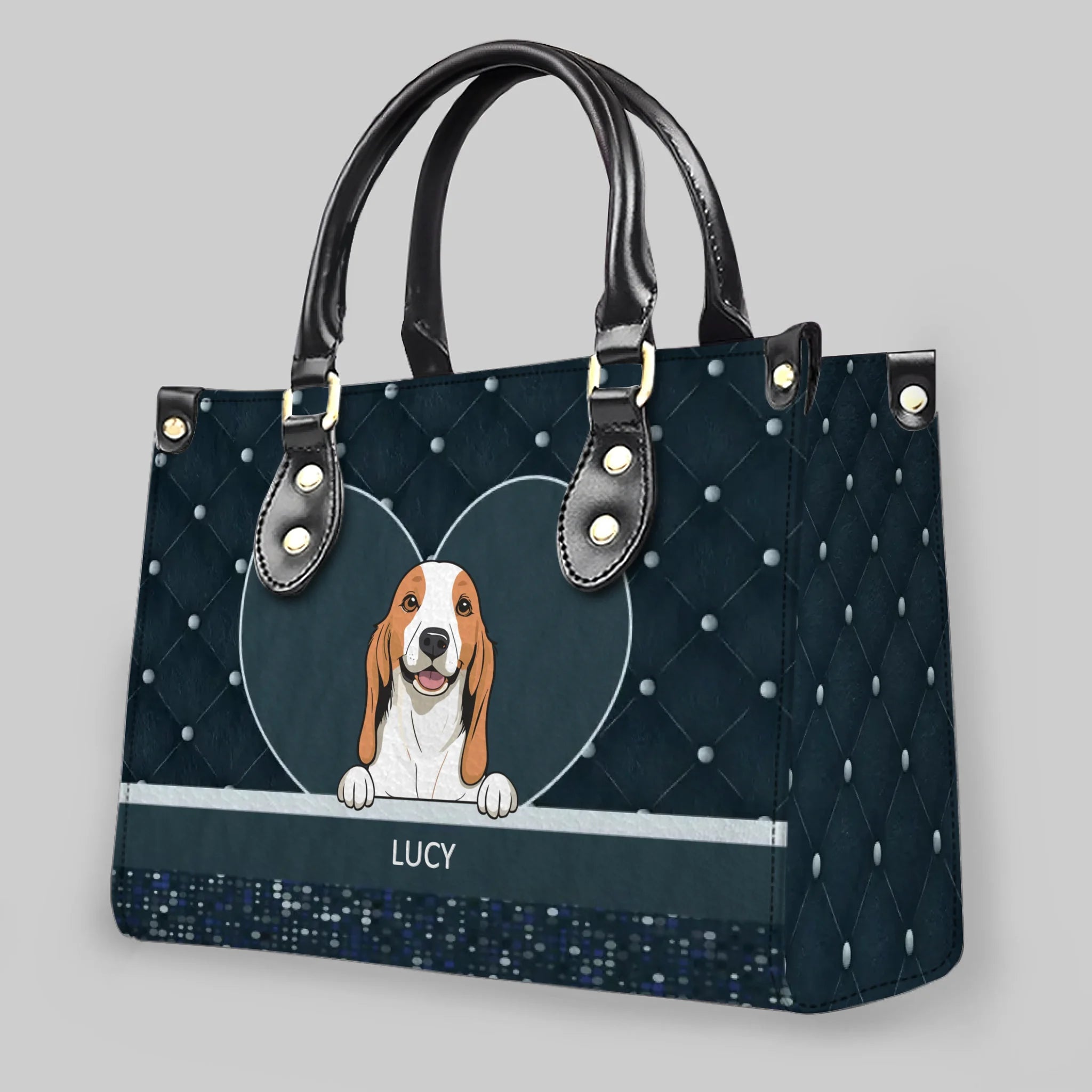 Customized Dog Bag for Dog Owners - Elegant Quilted Heart Dog Handbag – 89Prints