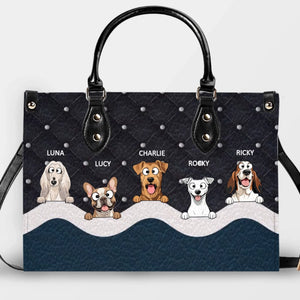Personalised Dog Handbag For Woman - Elegant Quilted Wave Dog Bag for Dog Owners- 89Prints