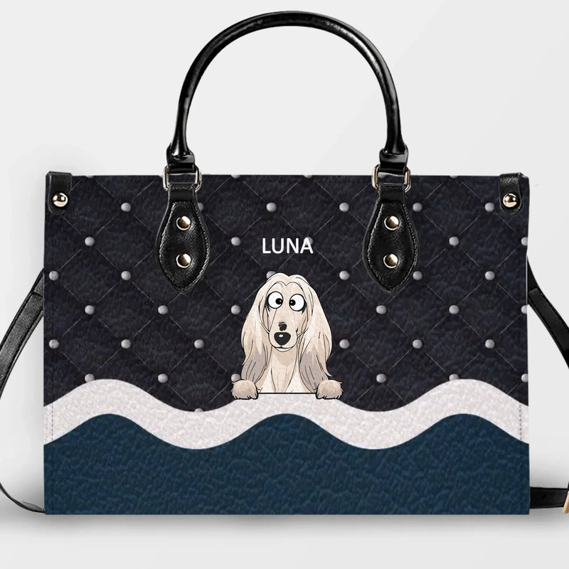 Personalised Dog Handbag For Woman - Elegant Quilted Wave Dog Bag for Dog Owners- 89Prints