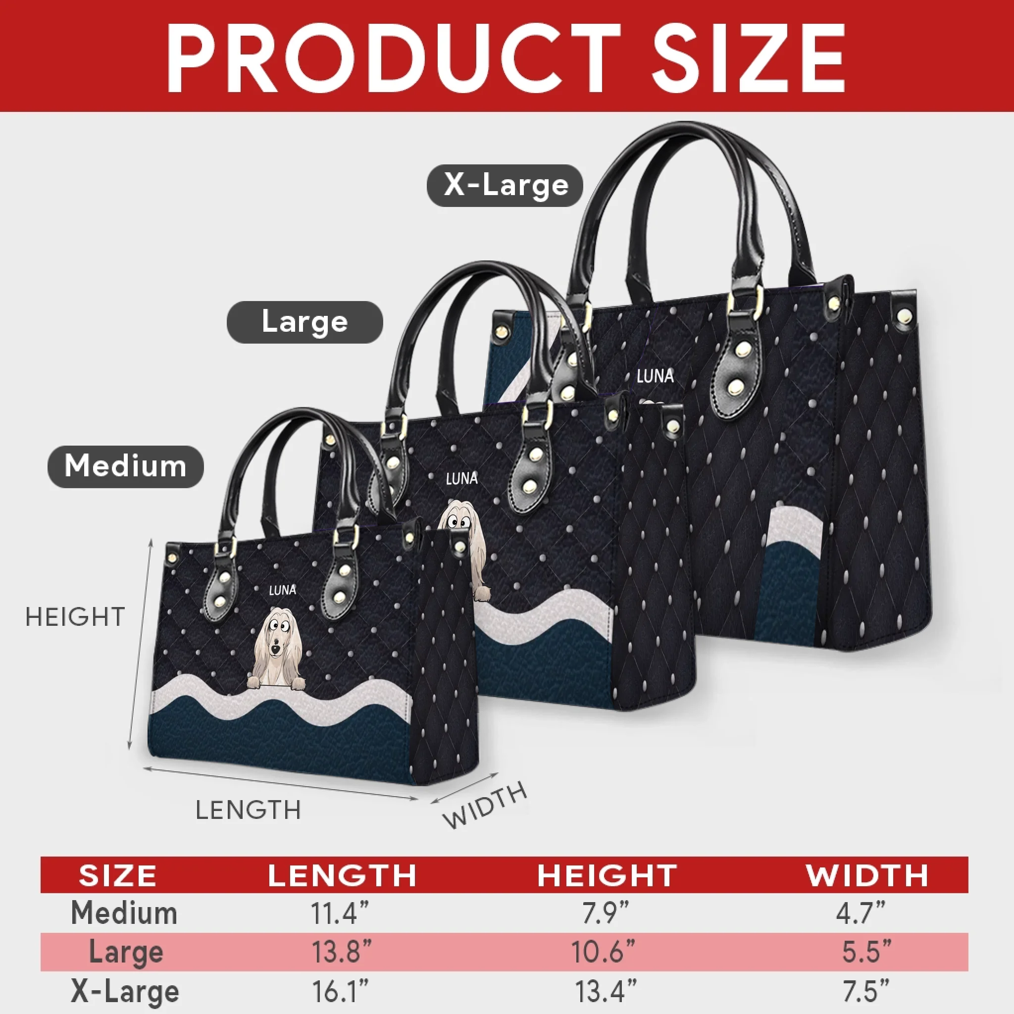 Personalised Dog Handbag For Woman - Elegant Quilted Wave Dog Bag for Dog Owners- 89Prints