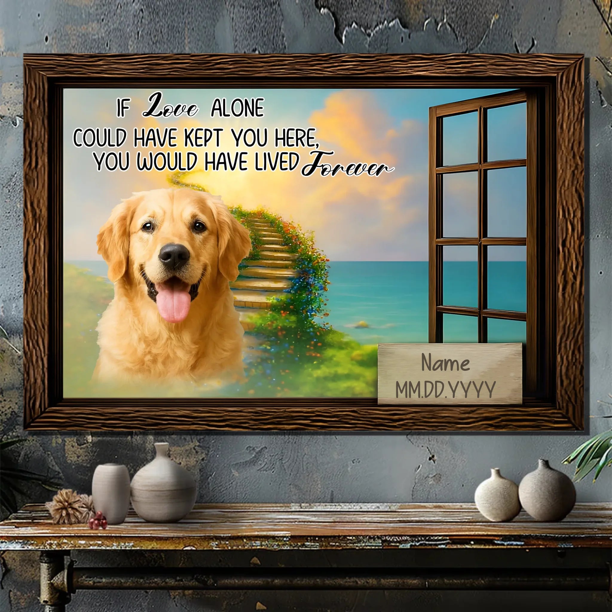Custom Dog Canvas Present – If Love Alone Could Have Kept You Here | 89Prints